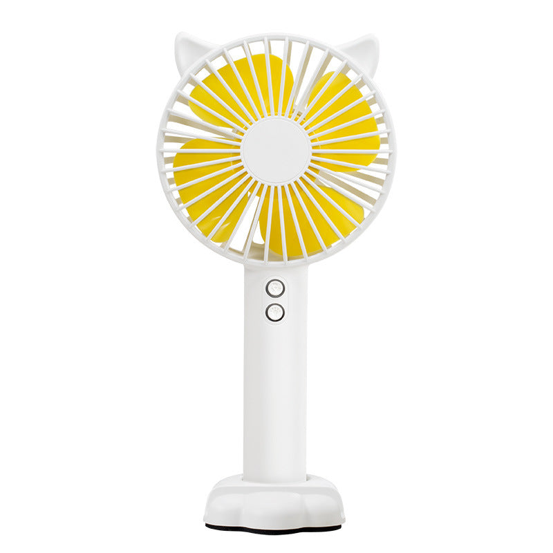 Portable Mini Fan USB Rechargeable Quiet Cat Design Compact Personal Cooler