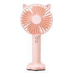 Portable Mini Fan USB Rechargeable Quiet Cat Design Compact Personal Cooler