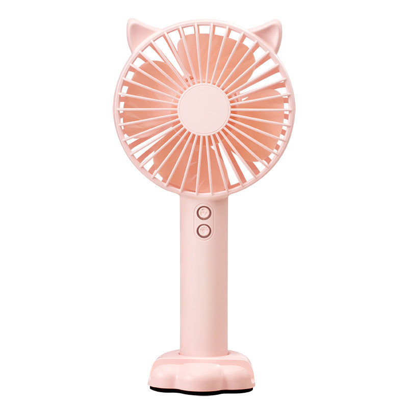 Portable Mini Fan USB Rechargeable Quiet Cat Design Compact Personal Cooler