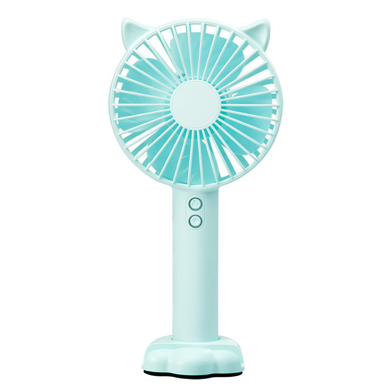 Portable Mini Fan USB Rechargeable Quiet Cat Design Compact Personal Cooler