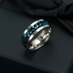 Titanium Steel Swiveling Chain Ring Bottle Opener Stress Relief Fidget Ring Durable Unisex Gift