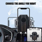 Car Phone Holder Strong Suction Adjustable Mount 360° Rotation Black