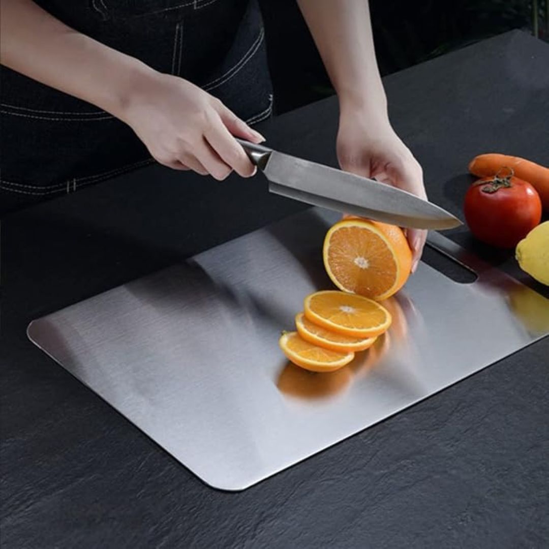 TitanPro Stainless Steel Cutting Board Durable Rust-Proof Antibacterial Kitchen Chopping Block