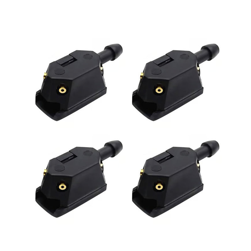 Car Wiper Nozzle Four-Hole Adjustable Spray Black Nylon 2/4/8 Pack for Truck and Car