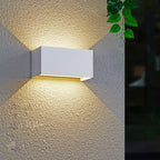 Modern Outdoor Waterproof Rectangular Aluminum LED Wall Sconce Lamp Black or White 12W/24W Hardwired