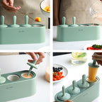 Harrow Silicone Popsicle Mold Set with Catch Tray Flexible Ice Cream Maker 4 Colors