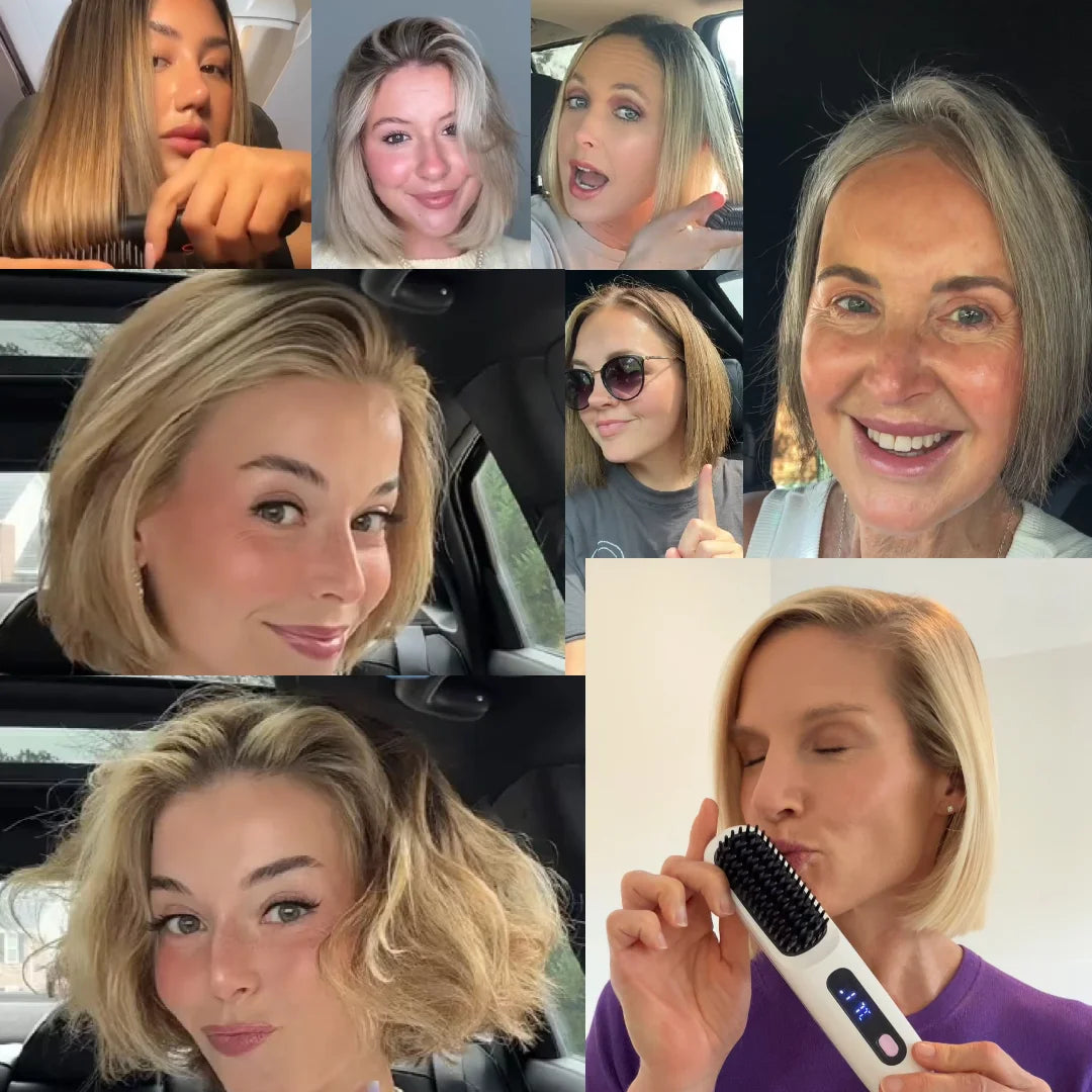 Thermal Styling Brush for Short Hair and Bangs Ceramic Bristles Cordless