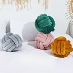 Harrow Scandinavian Velvet Knot Cushion Pillow 11 Inch Plush Cotton Filling