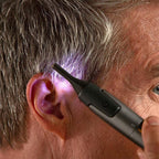 Precision Nose and Ear Hair Trimmer with Titanium Blades and LED Light, Ultra-Thin Cutting Head