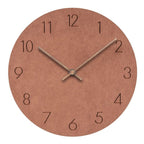 Silent Nordic Wall Clock 35cm Minimalist Design Non-Ticking Walnut Hands MDF Board