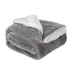 Brehn Cozy Reversible Fleece Blanket Black and White Soft Warm Throw for Indoor Outdoor Use