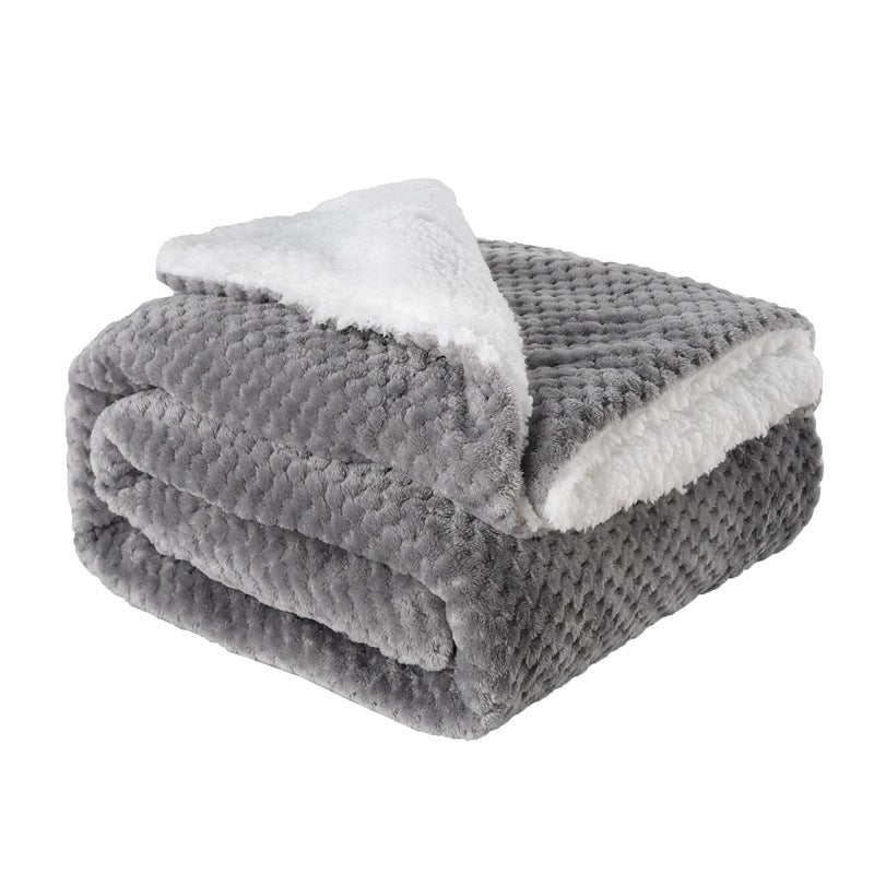 Brehn Cozy Reversible Fleece Blanket Black and White Soft Warm Throw for Indoor Outdoor Use