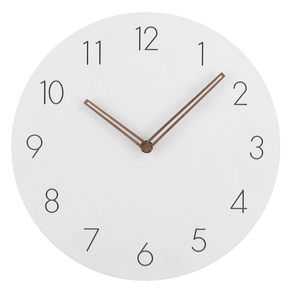 Silent Nordic Wall Clock 35cm Minimalist Design Non-Ticking Walnut Hands MDF Board