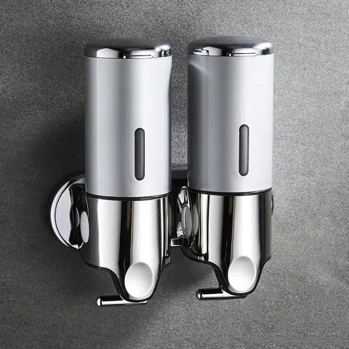 Wall Mounted Soap Dispenser Stainless Steel ABS 16.9 fl oz Push Pump Bathroom Organizer Set of 1-3