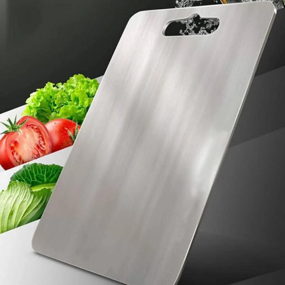 TitanPro Stainless Steel Cutting Board Durable Rust-Proof Antibacterial Kitchen Chopping Block