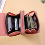 Anti-Theft Leather Crossbody Bag with RFID Protection and Touchscreen Phone Compartment Compact Shoulder Bag for Women