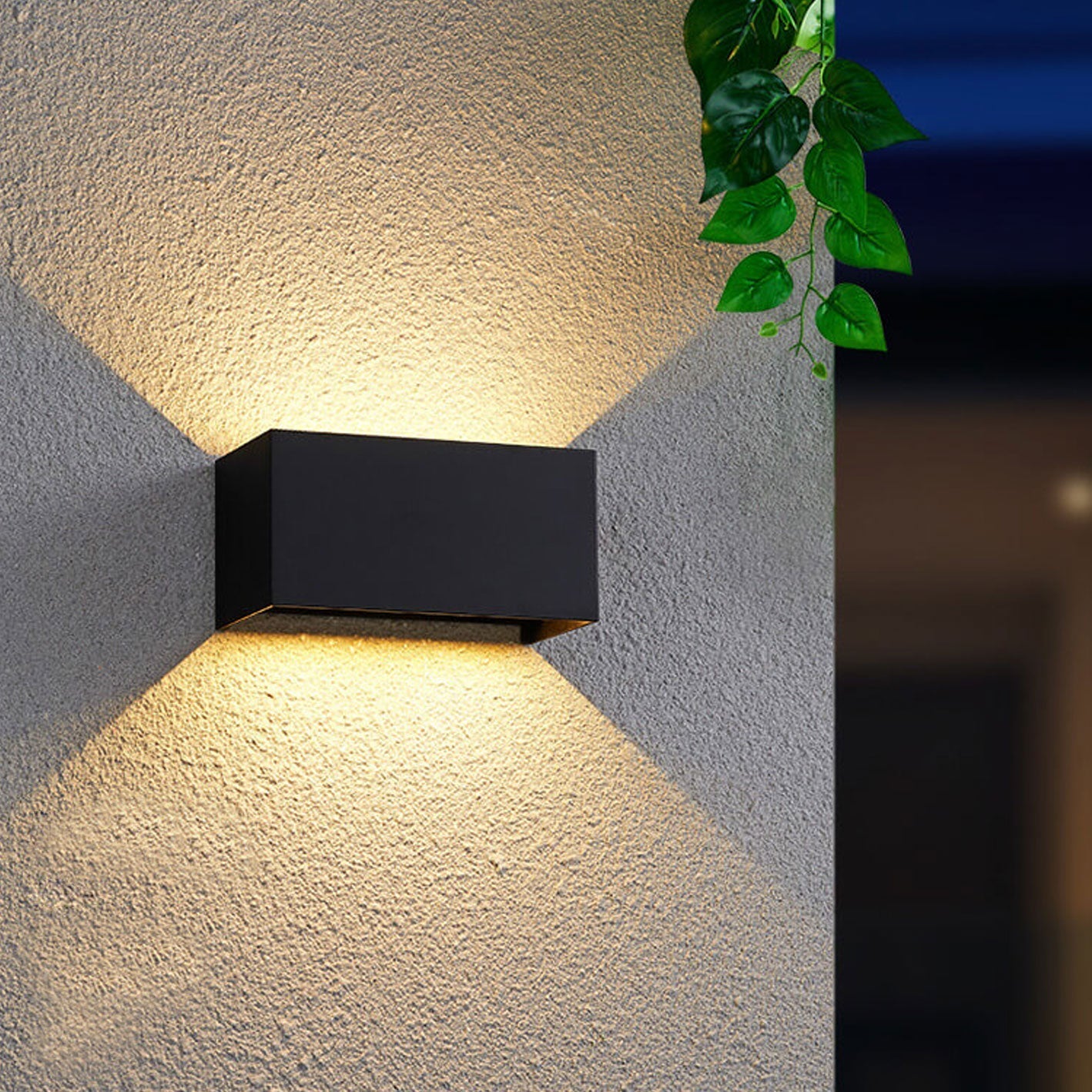 Modern Outdoor Waterproof Rectangular Aluminum LED Wall Sconce Lamp Black or White 12W/24W Hardwired