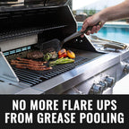 Reusable Non-Stick PTFE Fiberglass Grill Mat Black 15.7 x 13 Inches Dishwasher Safe Heat Resistant