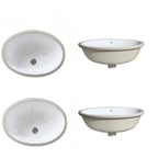 Modern Oval Undermount Porcelain Sink with Pop-Up Drain White Ceramic Bathroom Basin