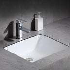 Modern Oval Undermount Porcelain Sink with Pop-Up Drain White Ceramic Bathroom Basin