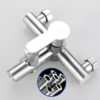 Wall-Mounted Stainless Steel Bathtub Filler with Handheld Shower Chrome Finish Single Lever Control