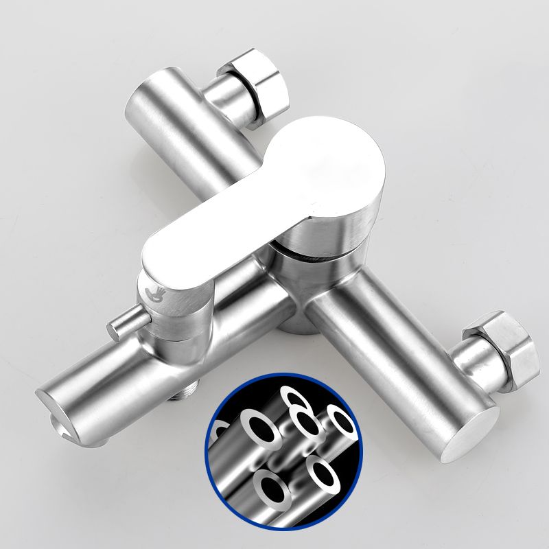 Wall-Mounted Stainless Steel Bathtub Filler with Handheld Shower Chrome Finish Single Lever Control