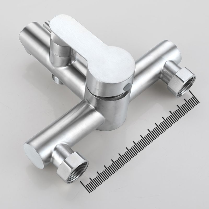 Wall-Mounted Stainless Steel Bathtub Filler with Handheld Shower Chrome Finish Single Lever Control