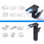 Single-Handle Bathroom Sink Faucet Black Chrome Stainless Steel LED Light 1-Hole Modern Basin Faucet
