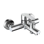 Wall-Mounted Stainless Steel Bathtub Filler with Handheld Shower Chrome Finish Single Lever Control