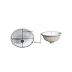 Modern Oval Undermount Porcelain Sink with Pop-Up Drain White Ceramic Bathroom Basin