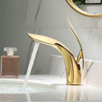 Brass 1-Hole Single Lever Bathroom Sink Faucet Chrome Black Gold Rose Gold