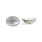 Modern Oval Undermount Porcelain Sink with Pop-Up Drain White Ceramic Bathroom Basin
