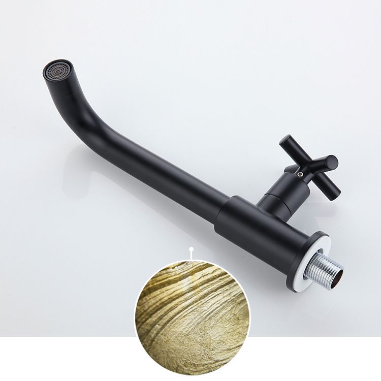 Wall-Mounted Bathroom Sink Faucet Copper Low Arc Cross Handle Single Hole