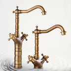 Industrial Widespread Bathtub Faucet with Cross Lever Handles Black Bronze Copper