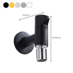 Wall-Mounted Bathroom Faucet Knob Handle Solid Brass Round Single Handle 3.5" Height Black Chrome Gold White Brushed Brass