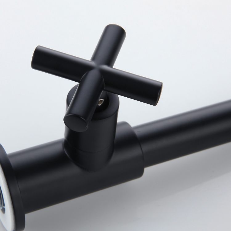 Wall-Mounted Bathroom Sink Faucet Copper Low Arc Cross Handle Single Hole