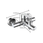 Wall-Mounted Stainless Steel Bathtub Filler with Handheld Shower Chrome Finish Single Lever Control