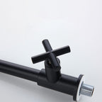 Wall-Mounted Bathroom Sink Faucet Copper Low Arc Cross Handle Single Hole