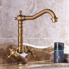 Industrial Widespread Bathtub Faucet with Cross Lever Handles Black Bronze Copper