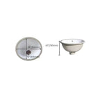Modern Oval Undermount Porcelain Sink with Pop-Up Drain White Ceramic Bathroom Basin