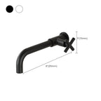 Wall-Mounted Bathroom Sink Faucet Copper Low Arc Cross Handle Single Hole