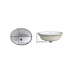 Modern Oval Undermount Porcelain Sink with Pop-Up Drain White Ceramic Bathroom Basin