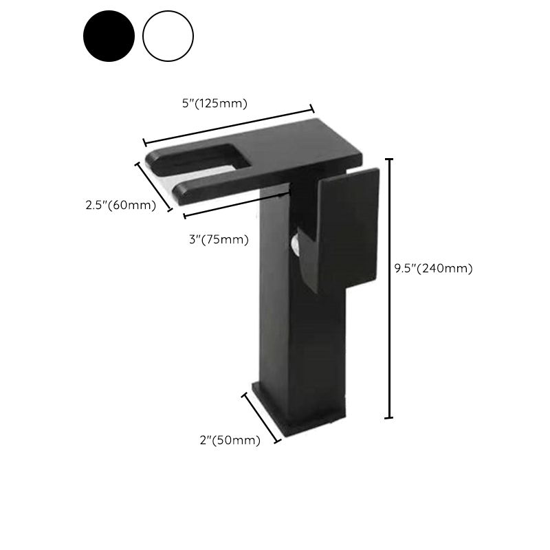 Single-Handle Bathroom Sink Faucet Black Chrome Stainless Steel LED Light 1-Hole Modern Basin Faucet