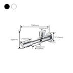Wall-Mounted Bathroom Sink Faucet Copper Low Arc Cross Handle Single Hole