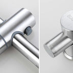 Wall-Mounted Stainless Steel Bathtub Filler with Handheld Shower Chrome Finish Single Lever Control