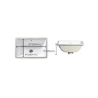 Modern Oval Undermount Porcelain Sink with Pop-Up Drain White Ceramic Bathroom Basin