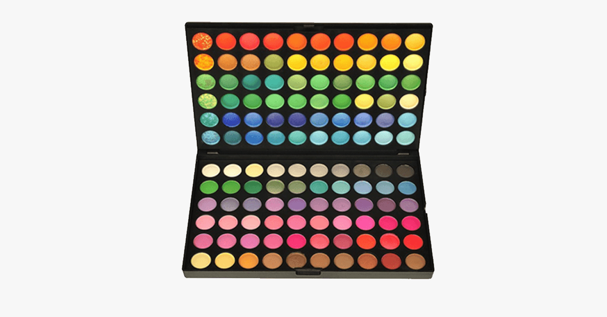120-Color Rainbow Eyeshadow Palette with Bright and Nude Shades Long-Lasting Wear