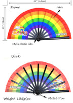 Women's Colorful Folding Fan with Sturdy Plastic Ribs 64cm Lightweight Portable