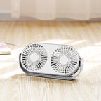 Harrow Portable Dual Fan USB Rechargeable Compact Lightweight Quiet Adjustable Fans