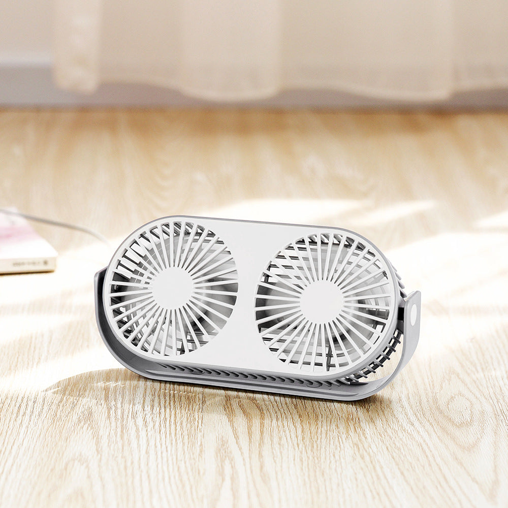 Harrow Portable Dual Fan USB Rechargeable Compact Lightweight Quiet Adjustable Fans